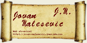 Jovan Malešević vizit kartica